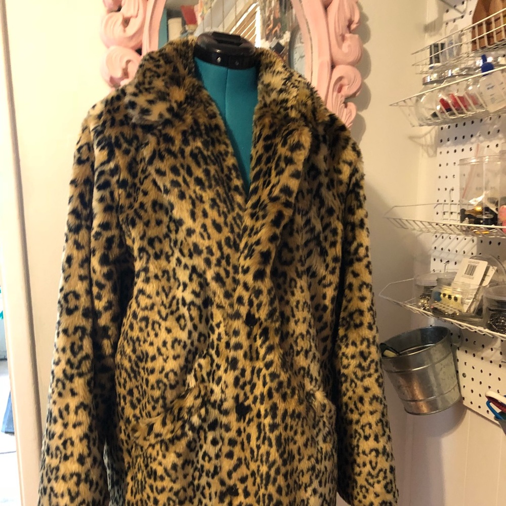 Leopard Print Fur Coat
